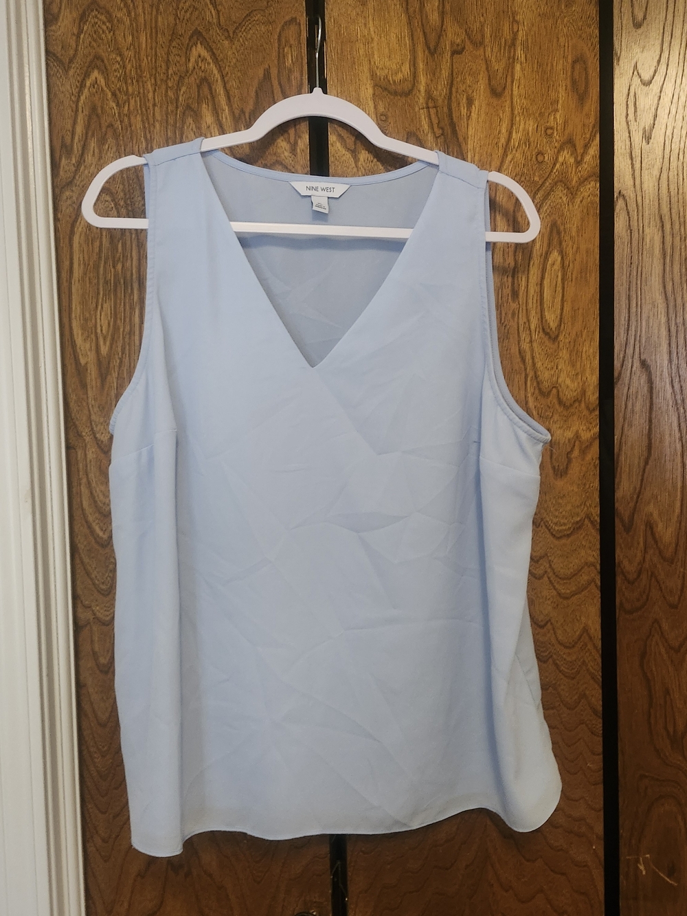 Nine West Pale Blue V-Neck Sleeveless Camisole